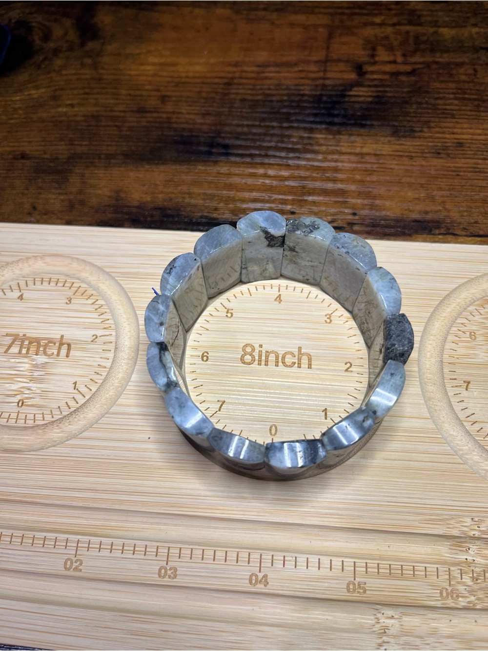 ✨ Natural Labradorite Slab Bracelet | Flash Labradorite Stretch - Picture 4 of 9